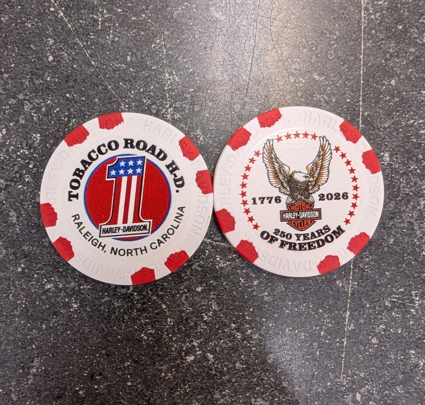 250th Anniversary of America - Tobacco Road H-D Poker Chips