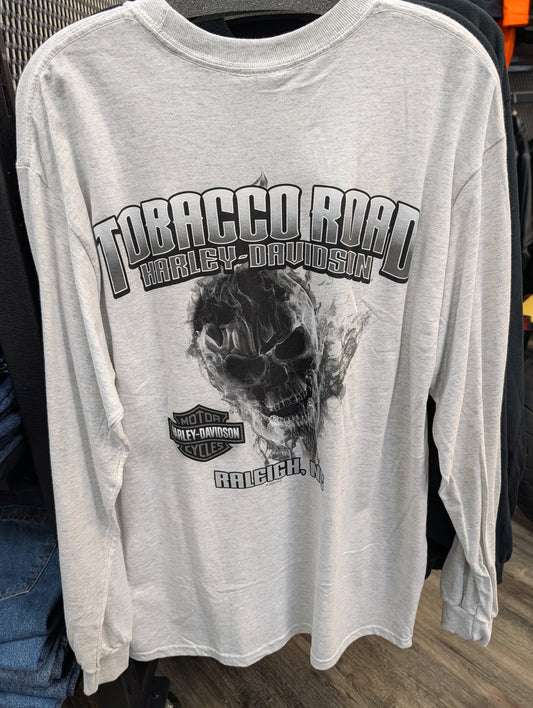 Smokey Skull Long Sleeve Heathered Gray