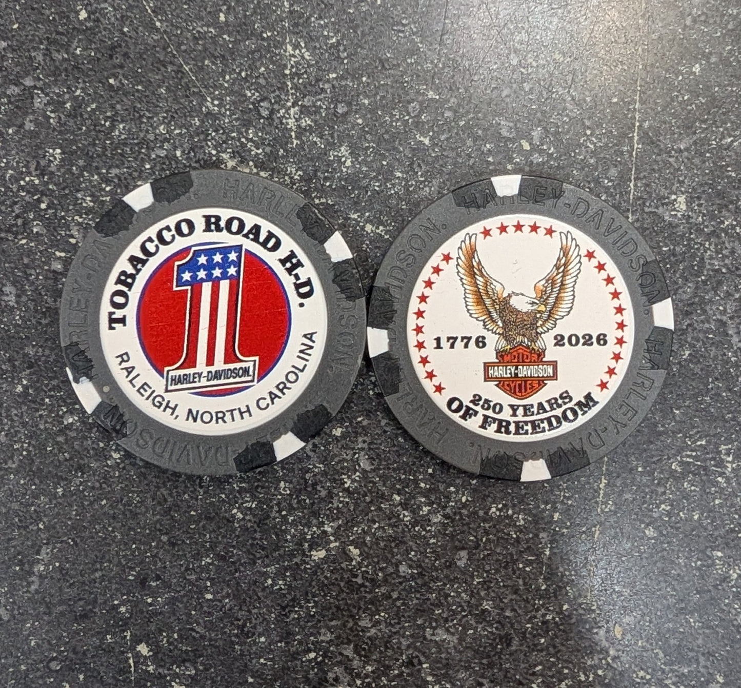 250th Anniversary of America - Tobacco Road H-D Poker Chips