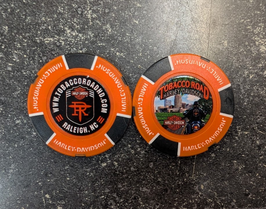 Tobacco Road  H-D Poker Chip (Road to Raleigh)